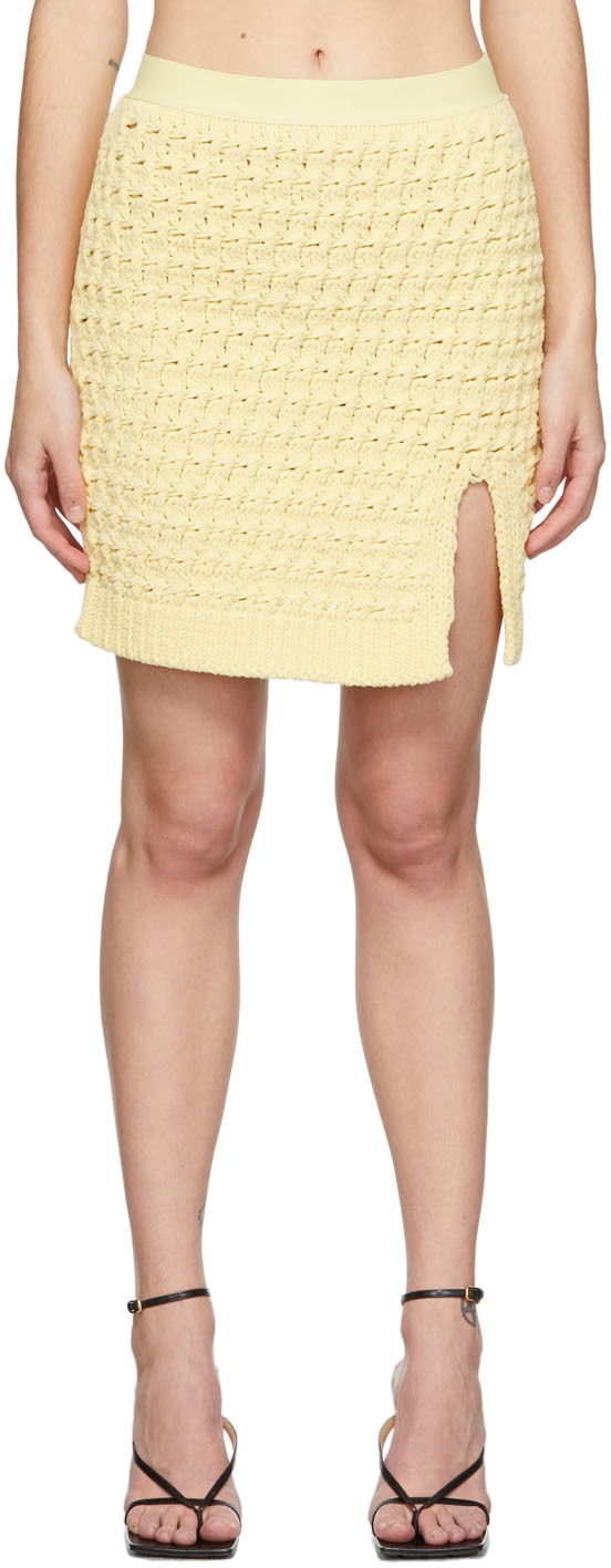 Пола Bottega Veneta Chenille Miniskirt Жълто | 690668 V1T70, 0