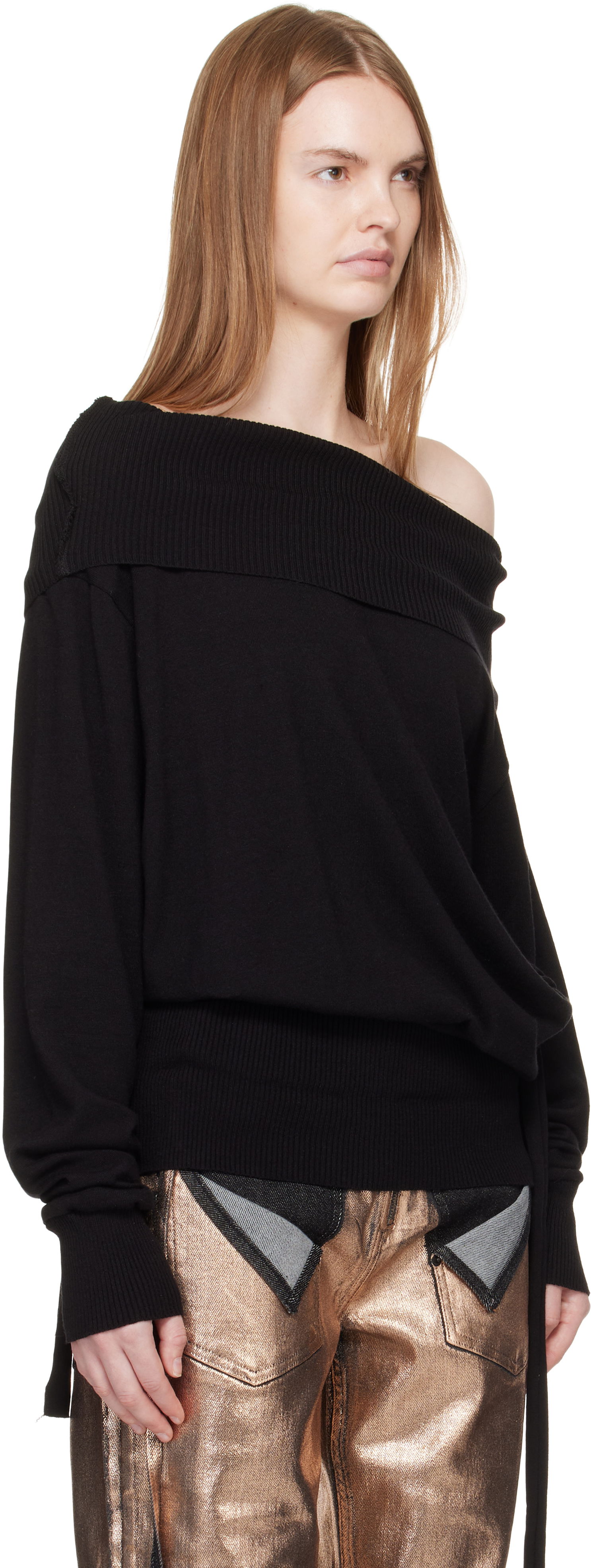 Пуловер Ottolinger Ottolinger Upside Down Knit Sweater Черно | 107-104807-01, 1