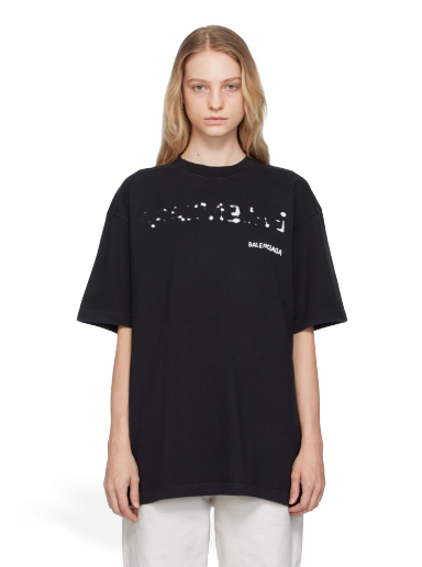 Тениска Balenciaga Hand Drawn T-Shirt Черно | 641655 TOVO5