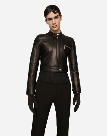 Яке Dolce & Gabbana Nappa Leather Biker Jacket Черно | G9AQYLHULSJN0000, 3