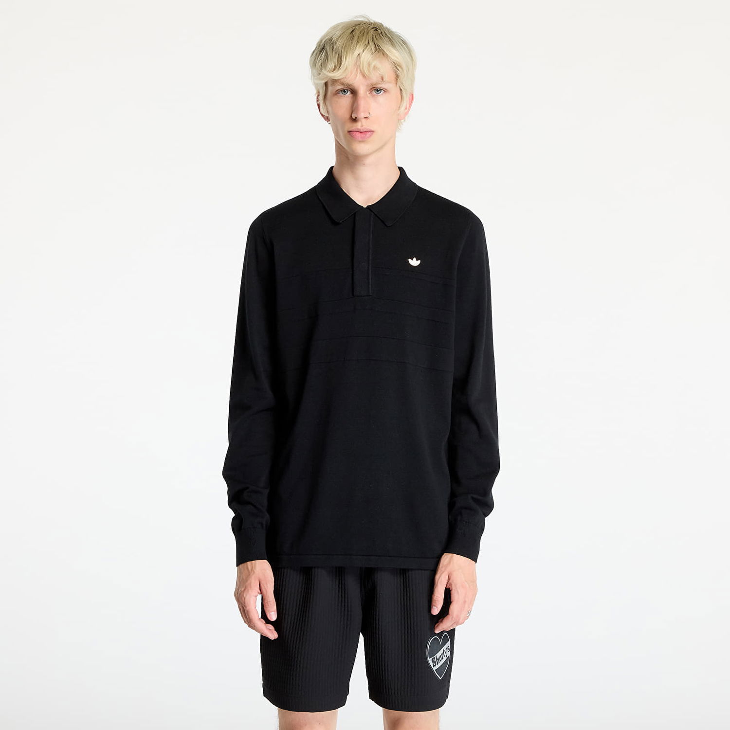 Поло тениска adidas Originals Long Sleeve Polo Tee Black Черно | IY9955, 0