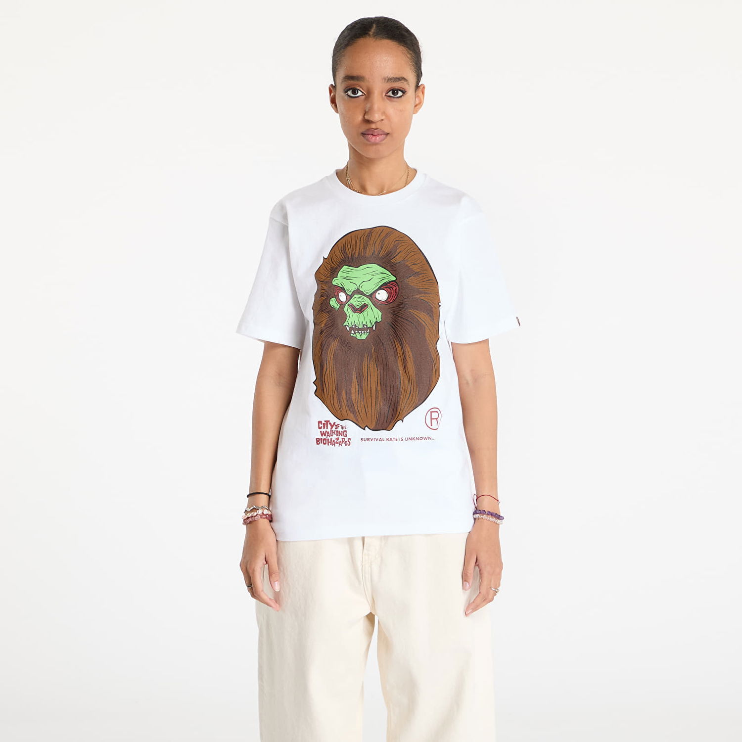 Тениска BAPE Horror Mad Face Tee Бяло | 001TEK701018F WHT, 1