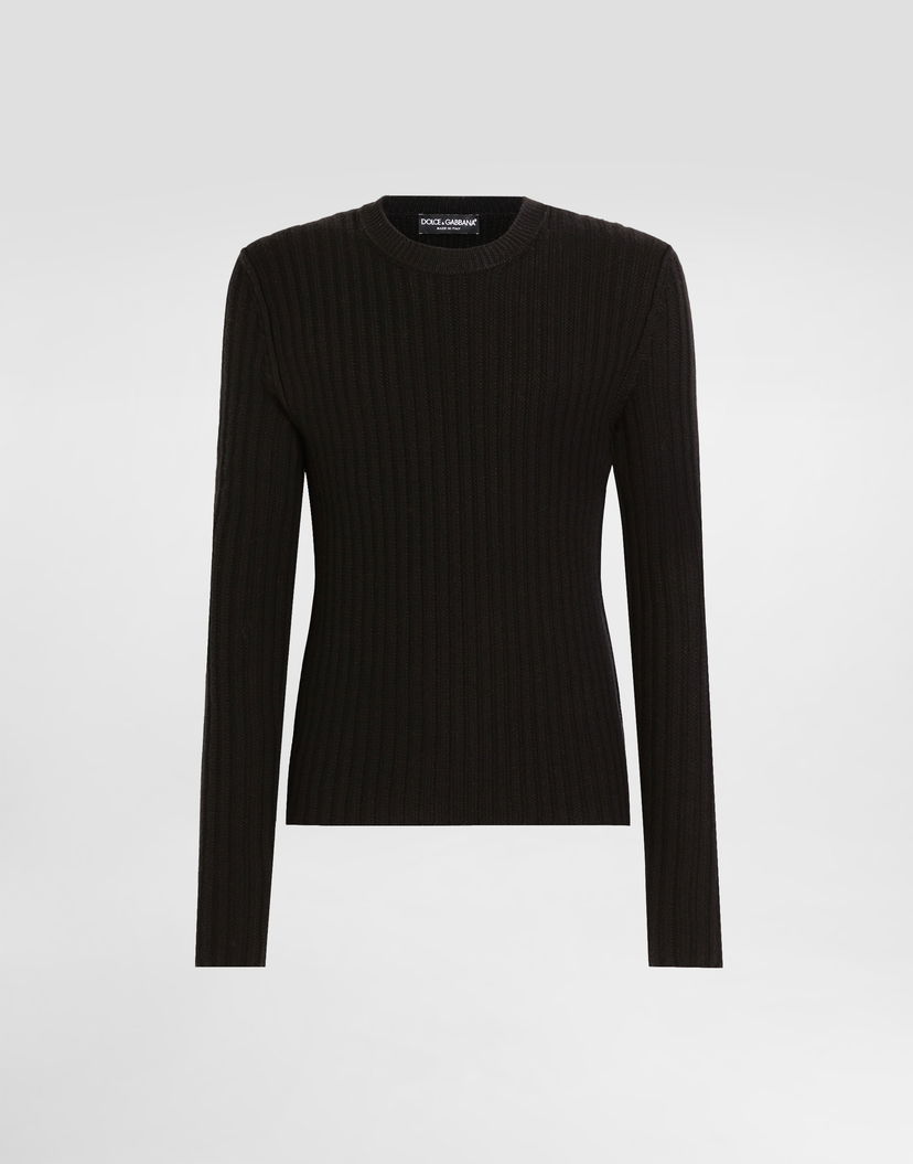 Пуловер Dolce & Gabbana Dolce & Gabbana Wool Ribbed Sweater Черно | GXX46TJCVZ7N0000
