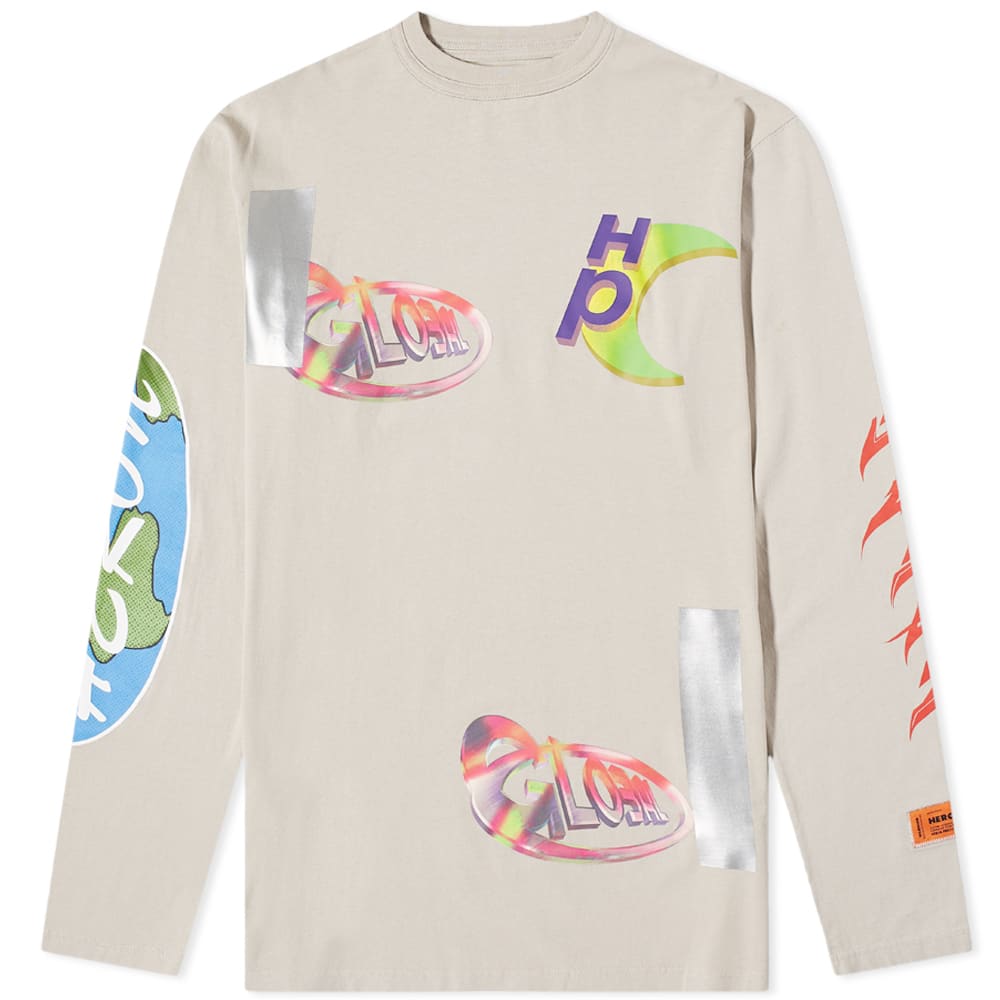 Тениска HERON PRESTON Global Collage Oversized Tee Бежово | HMAB022S22JER0010945, 0
