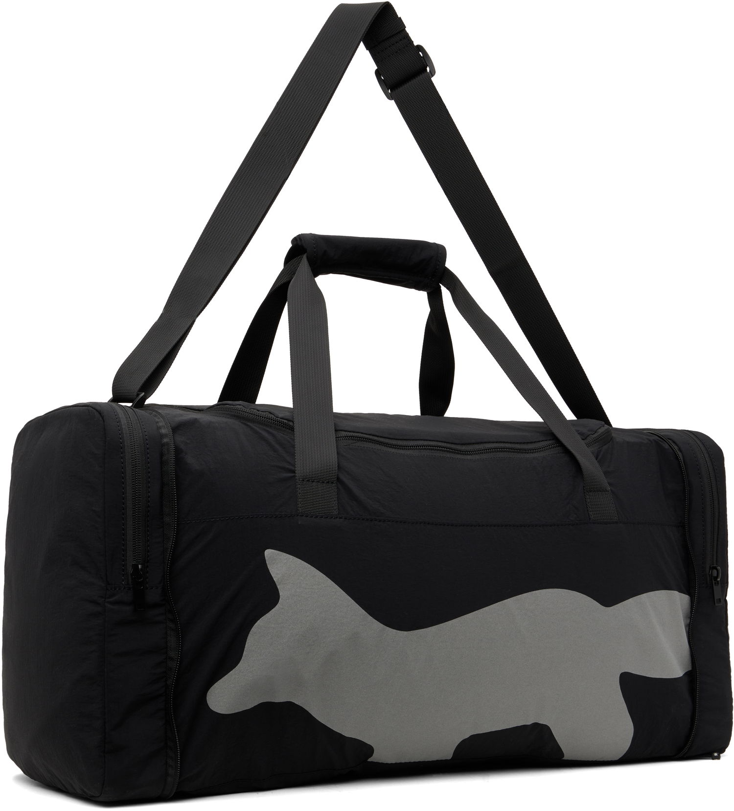 Чанта за пътуване MAISON KITSUNÉ Maison Kitsuné Flash Fox Weekender Packable Duffle Bag Черно | OM05175WQ4034, 1