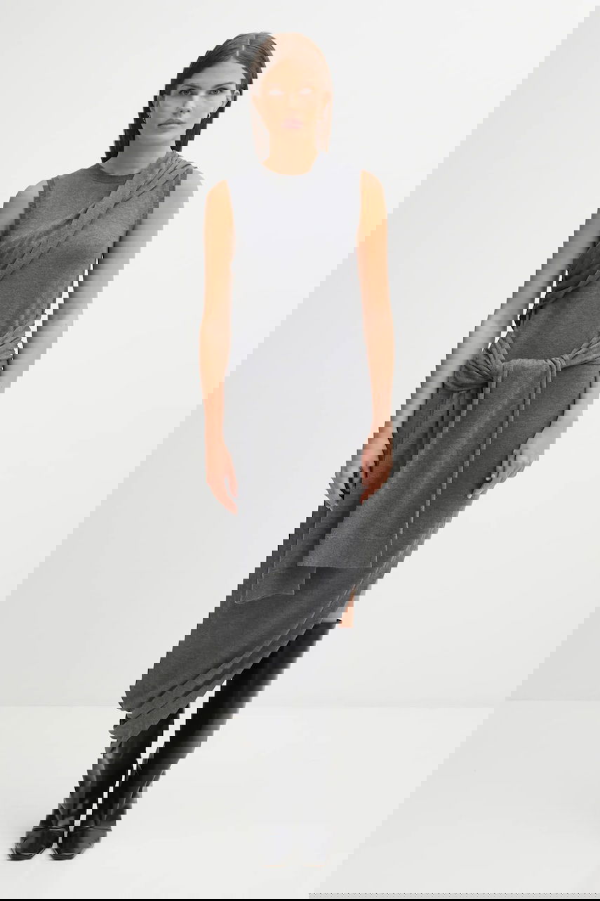 Pокля JW Anderson JW Anderson Tie Detail Sleeveless Maxi Dress Сиво | KW1445.YN0320, 0