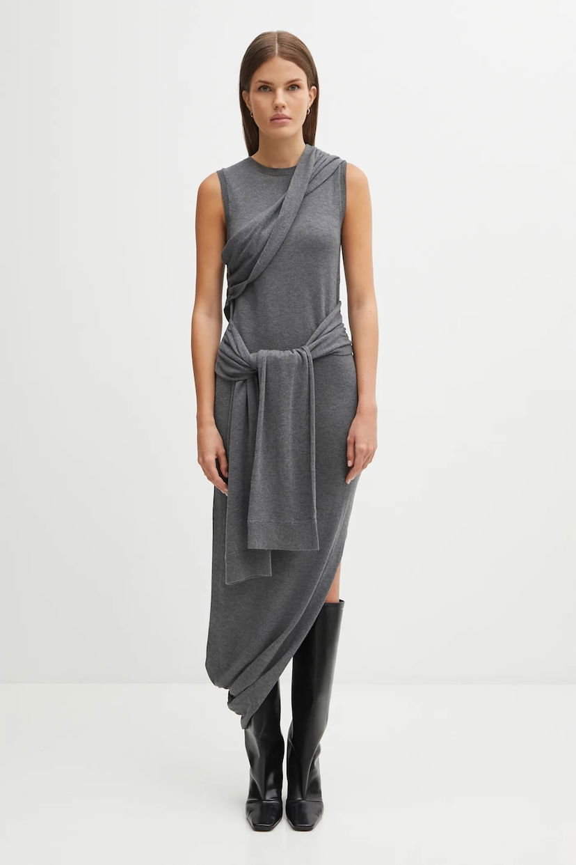 Pокля JW Anderson JW Anderson Tie Detail Sleeveless Maxi Dress Сиво | KW1445.YN0320