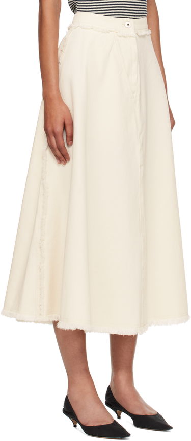 Пола Max Mara Alvaro Frayed-Edge Midi Skirt Бежово | 2525106051600, 1