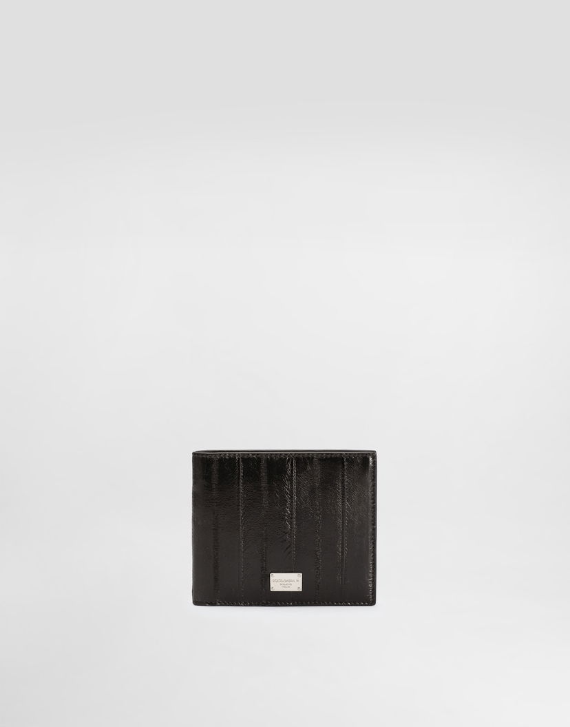 Портфейл Dolce & Gabbana Dolce & Gabbana Eel Skin Bifold Wallet Черно | BP1321A8M2480999
