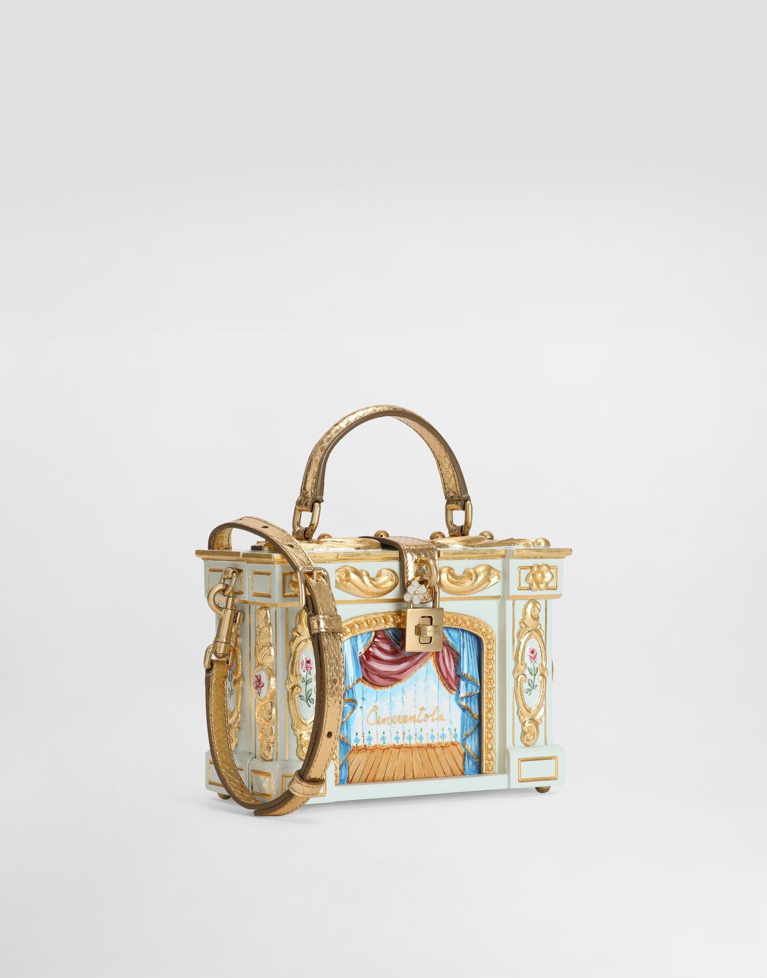Дамска чанта Dolce & Gabbana Dolce Box Cinderella Theater Handbag Тюркоазено | BB5970A8H378B034, 1