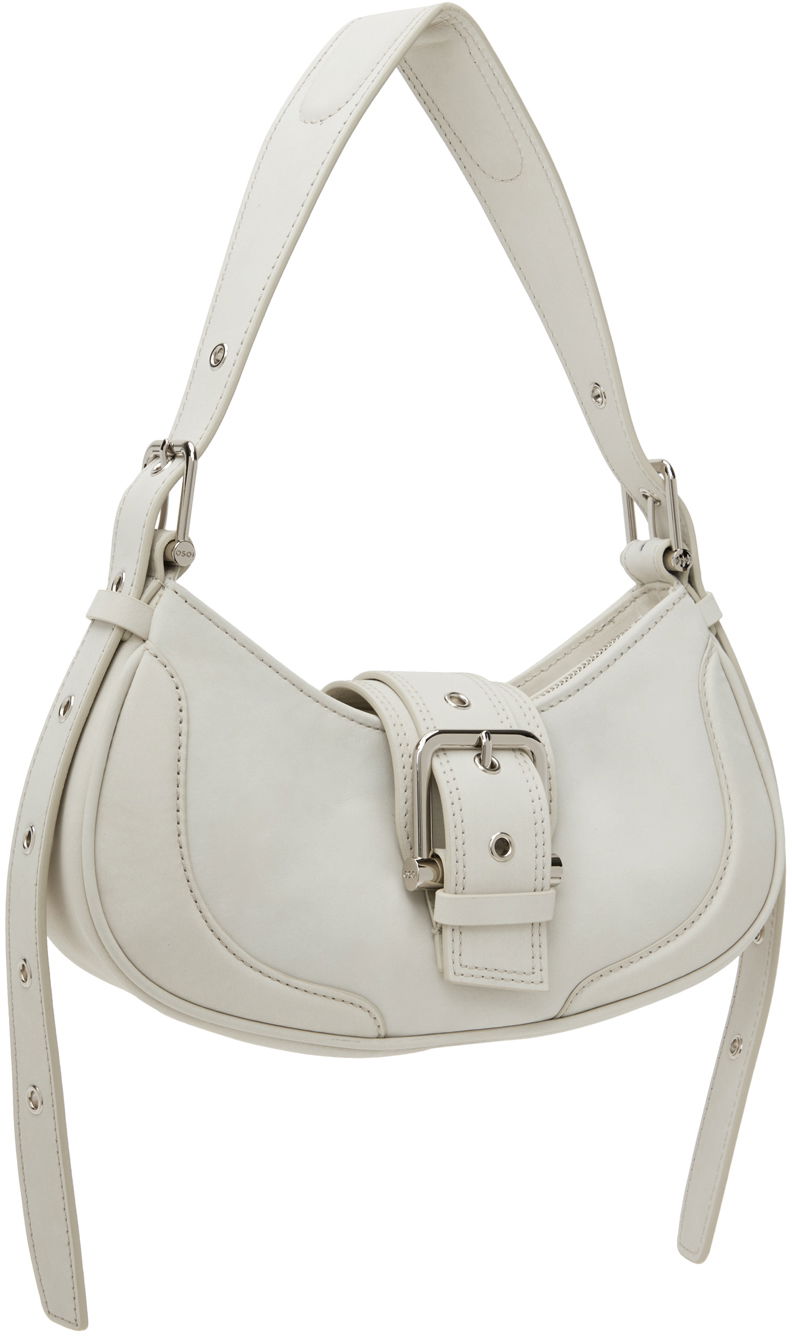 Дамска чанта OSOI White Leather Buckle Shoulder Bag Бежово | 24FWB05002125, 1
