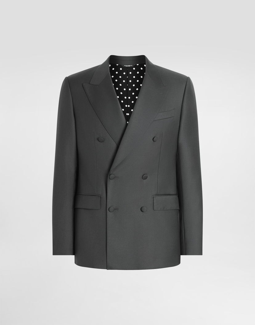 Яке Dolce & Gabbana Double-breasted Virgin Wool Jacket 52 Сиво | G2TV8TGK048V0687