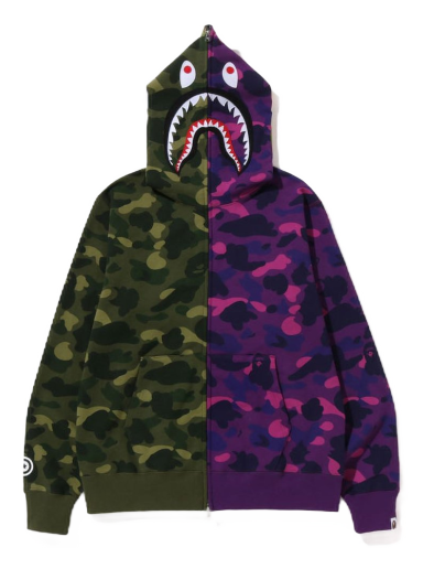 Суитчър BAPE Color Camo Shark Full Zip Hoodie Зелено | 1I80-115-017