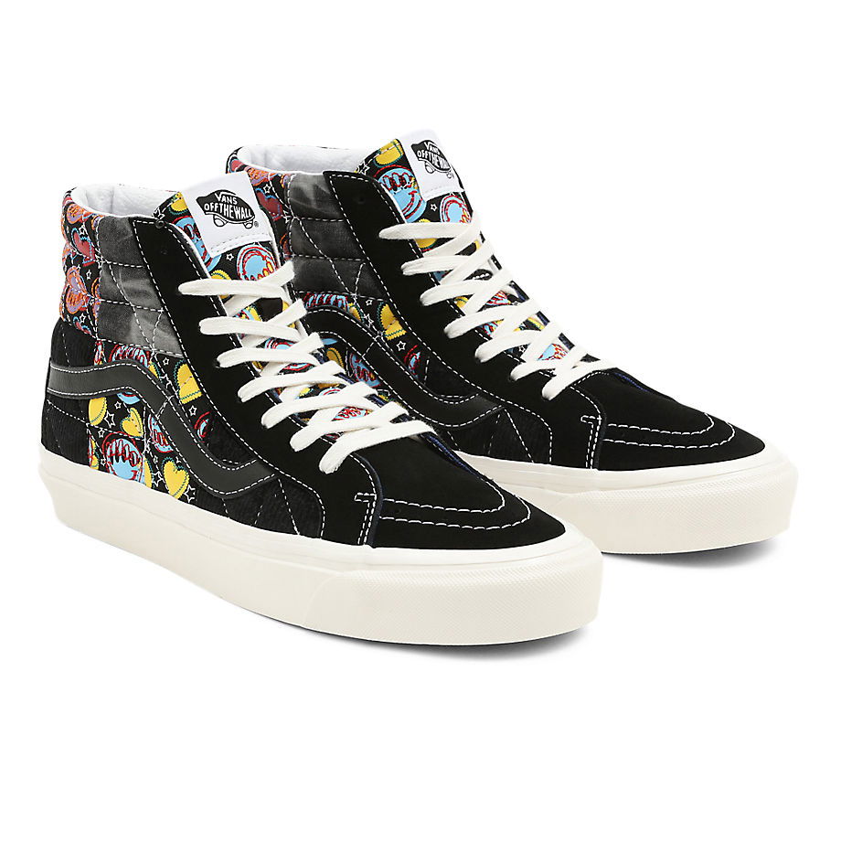 Кецове и обувки Vans Anaheim Factory Sk8-Hi 38 Dx Positivity Patchwork Черно | VN0A54FBA5J, 0