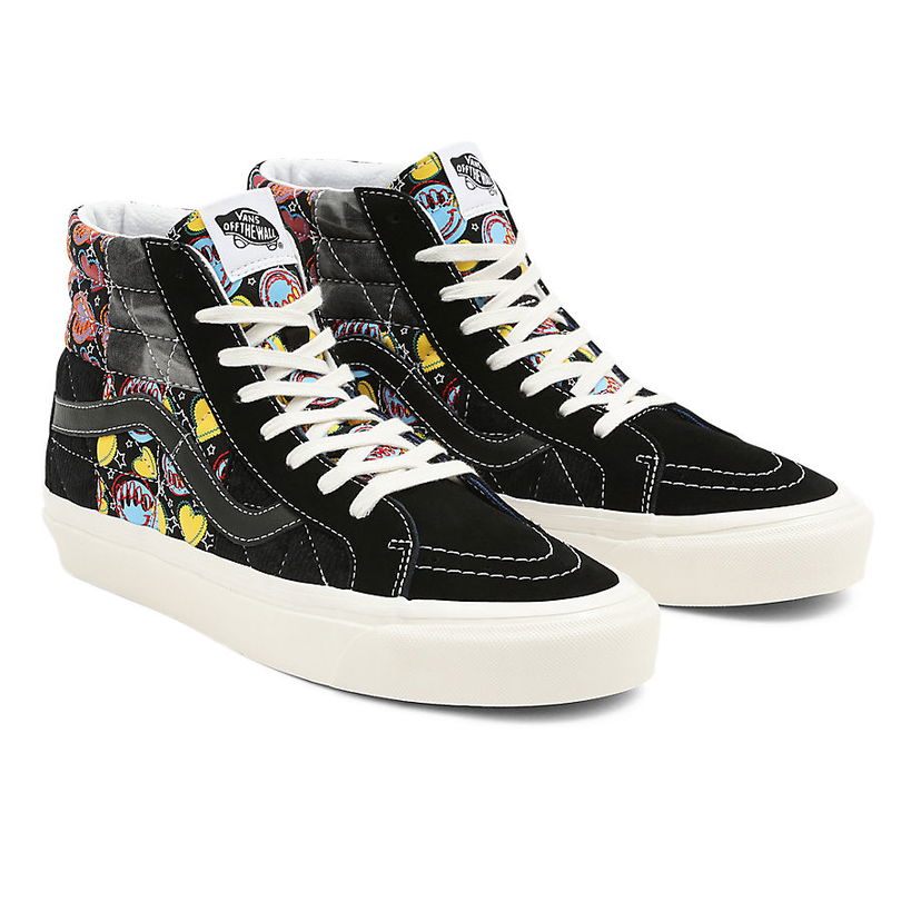 Кецове и обувки Vans Anaheim Factory Sk8-Hi 38 Dx Positivity Patchwork Черно | VN0A54FBA5J