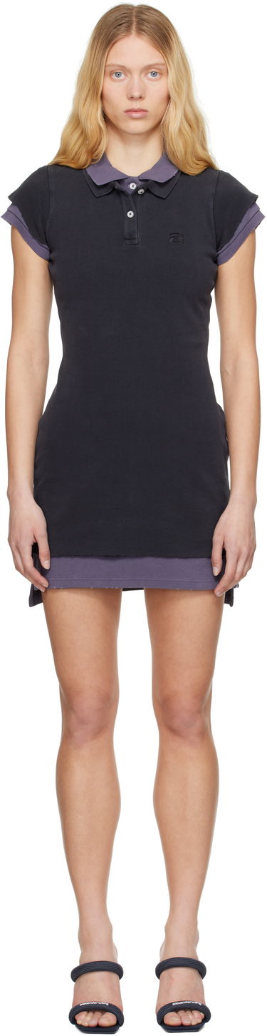 Pокля Alexander Wang Alexander Wang Layered Polo Mini Dress Черно | 4CC2256297, 0