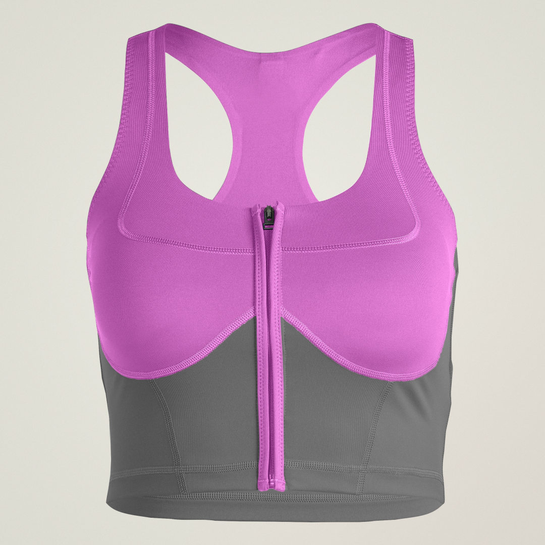 Сутиен adidas Performance adidas by Stella McCartney Two-Tone Zipped Sports Bra Лилаво | JP3172, 0