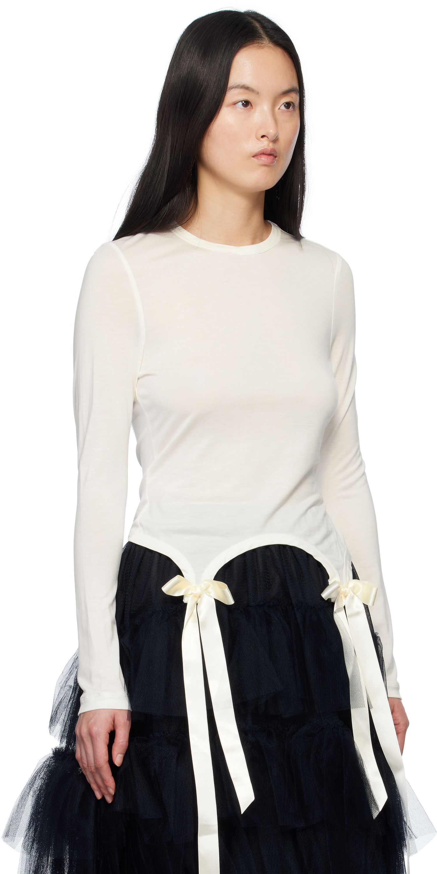 Тениска Simone Rocha Simone Rocha Bow Tail T-Shirt Бяло | 5313 0571, 1