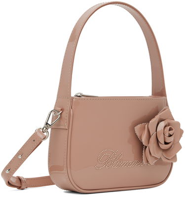 Дамска чанта Blumarine Blumarine Rhinestone Logo Shoulder Bag Розово | P4HHW029A, 1