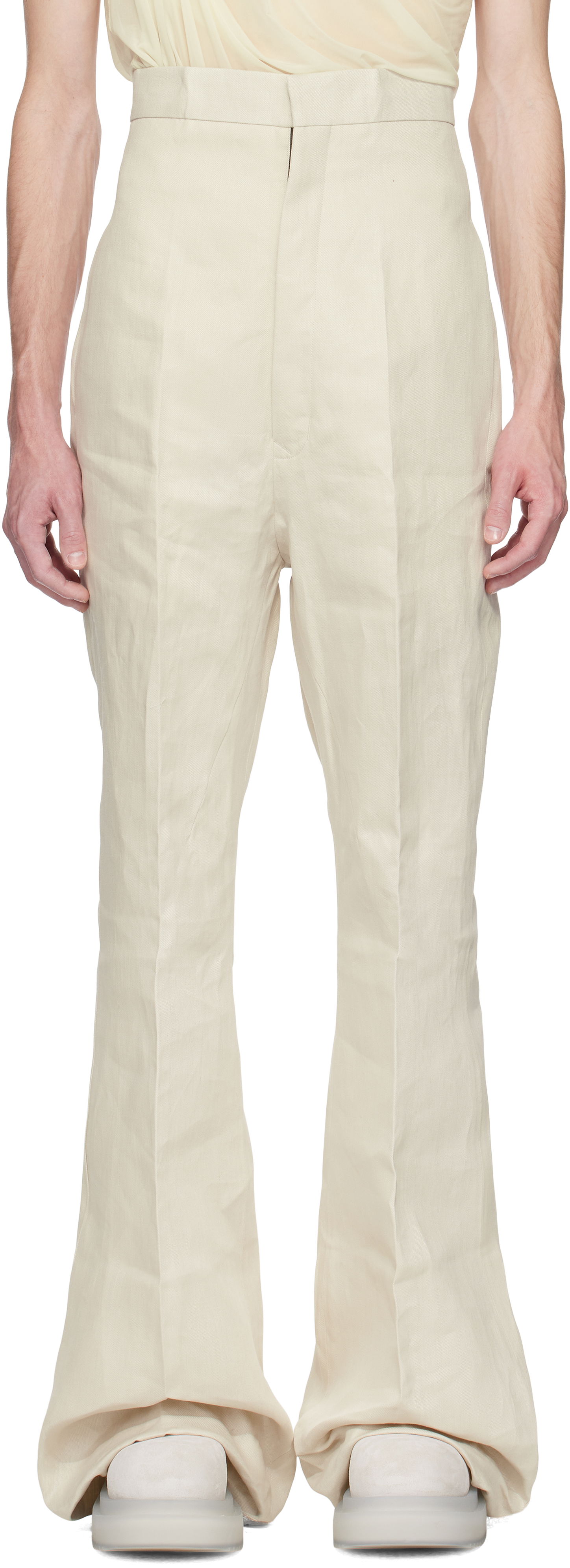 Панталони Rick Owens Rick Owens Hollywood Dirt Bolan Flare Trousers Бежово | RR01E5351 TWL, 0