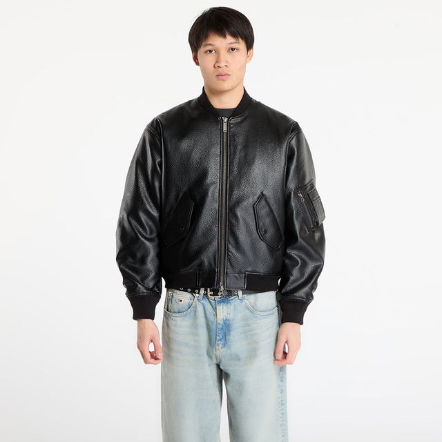 Kingdom Faux Leather Bomber Jacket