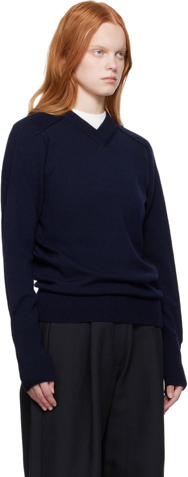 Пуловер Studio Nicholson Studio Nicholson Inverness V-Neck Sweater Кафяво | INVERNESS SN - 1501, 4