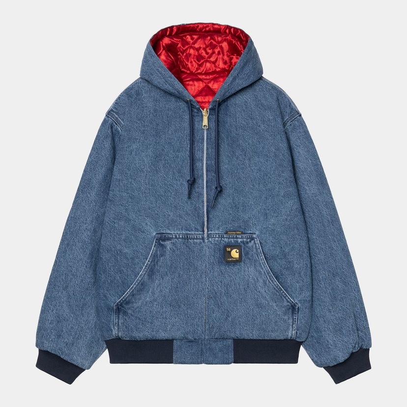 Яке Carhartt WIP OG Hooded Active Jacket 50th Anniversary Edition Denim Stone Bleached Синьо | I035966_6