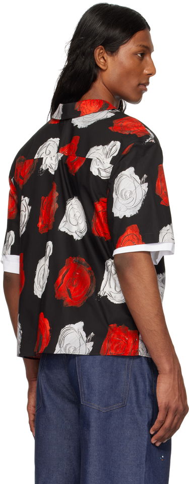 Риза Marni Marni Mercury Print Poplin Bowling Shirt Черно | CUMU0349A0 UTC499, 2