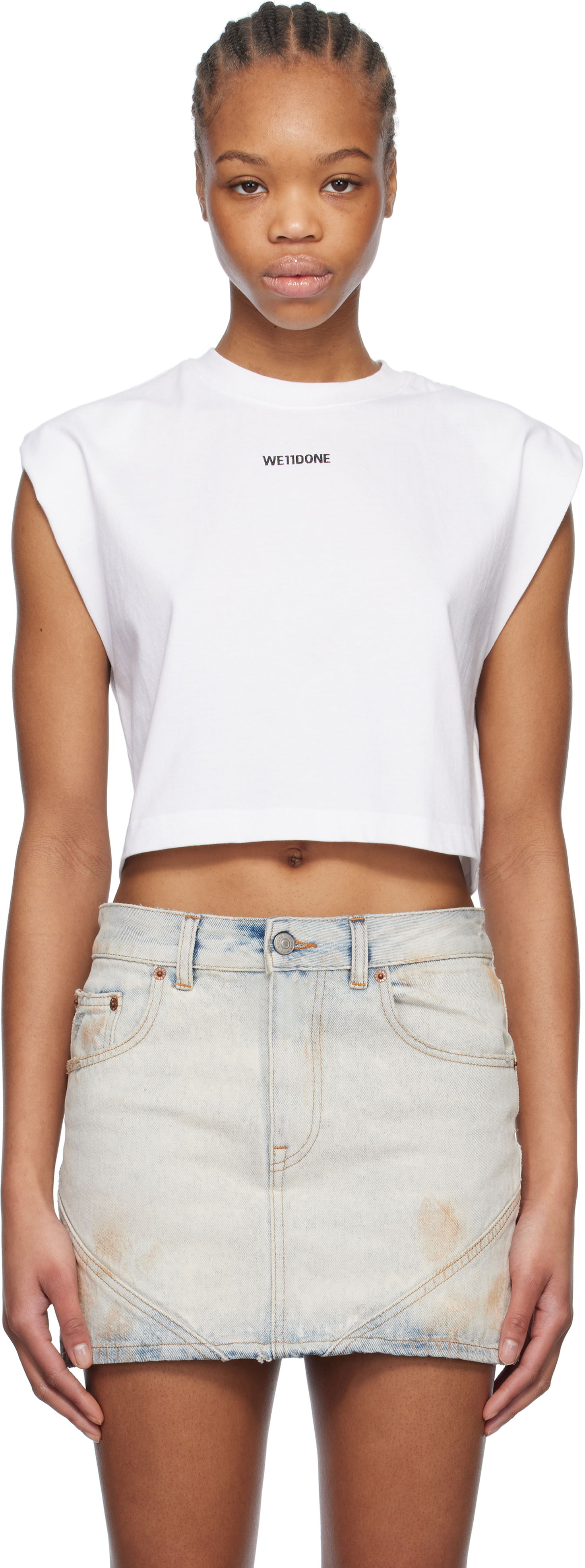 Потник We11done We11done Sleeveless Crop Top Бяло | WD-TT0-25-710-W-WH, 0
