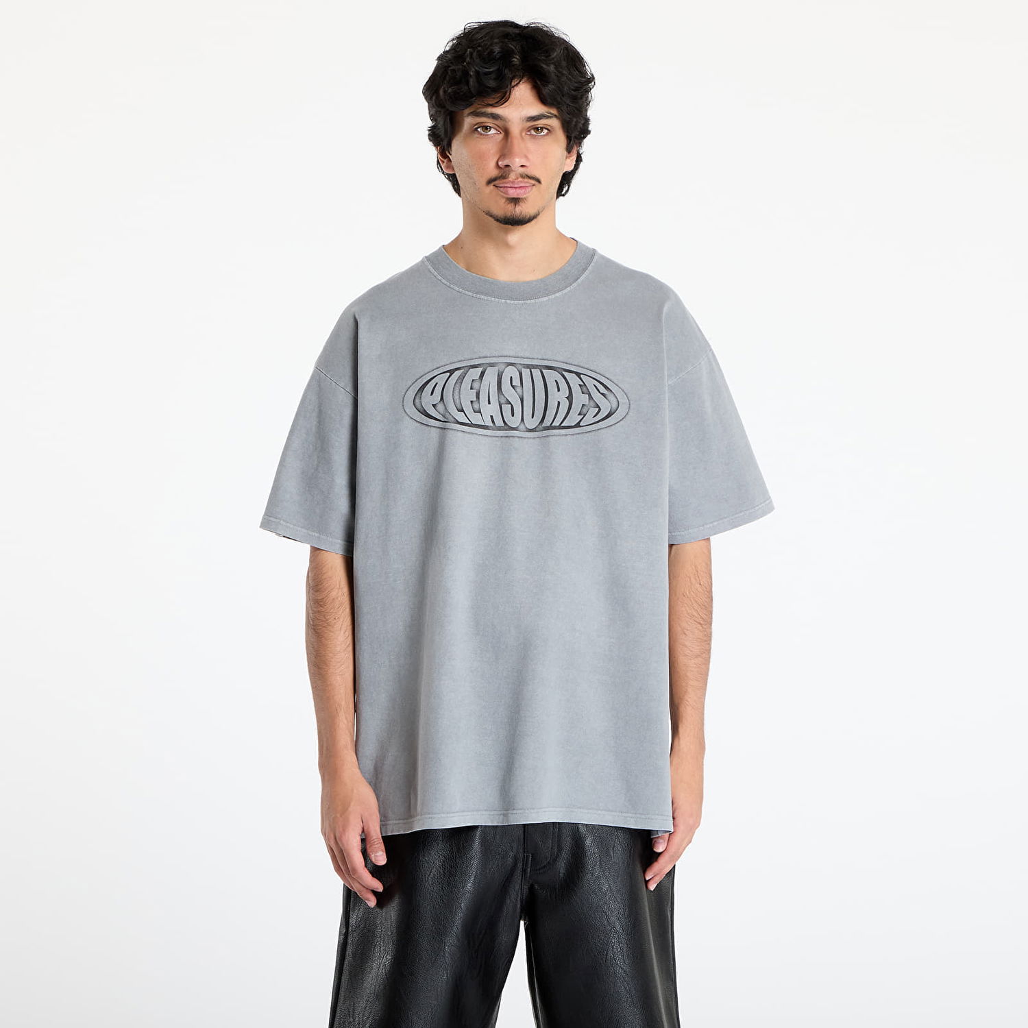 Тениска Pleasures Pleasures Sandblast T-Shirt Сиво | P25SU044 SILVER, 0