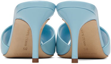 Грижа за обувките Manolo Blahnik Manolo Blahnik Houramu Patent Leather Mules Синьо | 123-2332, 1