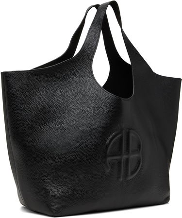 Голяма пазарска чанта Anine Bing Leather Tote Bag Черно | A-13-10364-000, 4