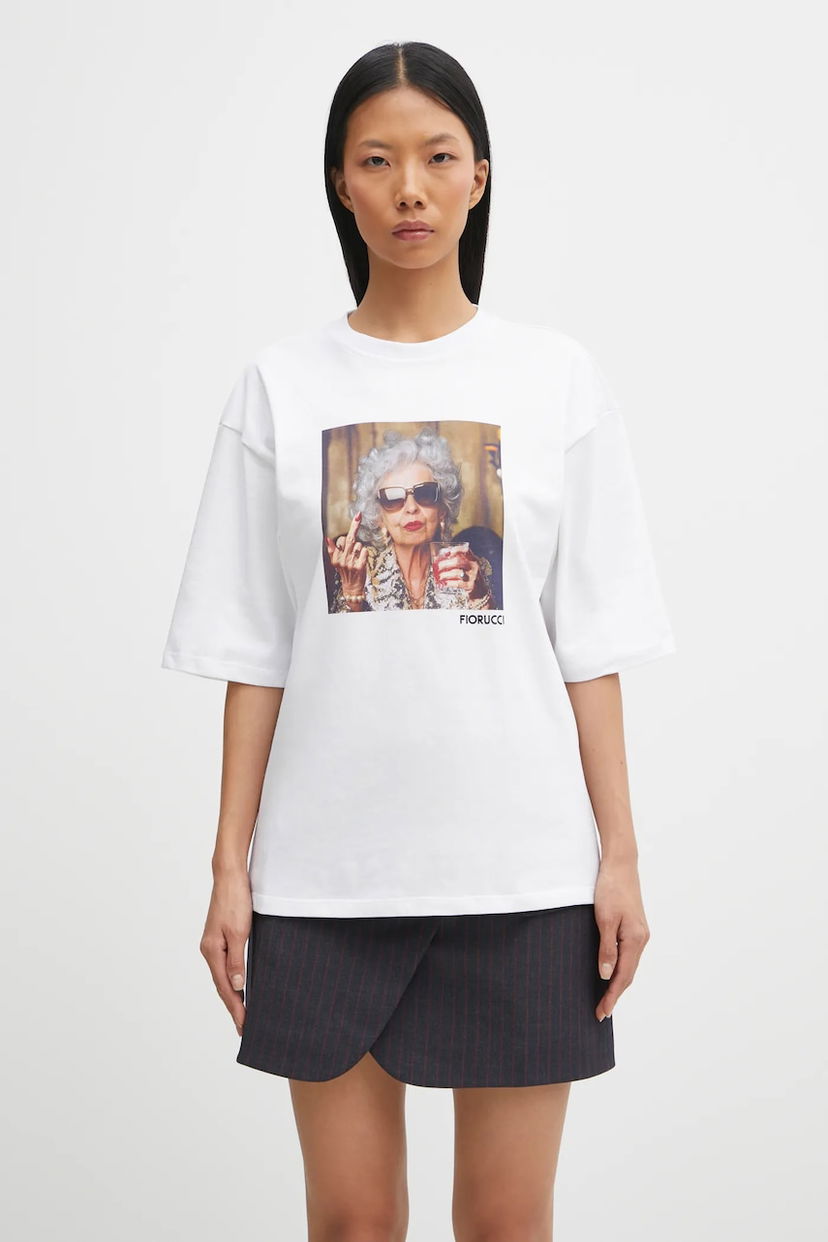 Тениска Fiorucci Oldies but Goldies Print Relaxed Fit T-Shirt Бяло | W25FWJTS004CJ01WH04
