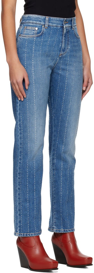 Дънки Stella McCartney Stella McCartney Embellished Straight-Leg Jeans Синьо | 6D00293SOH95, 1
