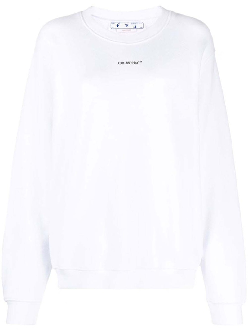 Суитчър Off-White Flock Chine Flower Arrow Crewneck Sweatshirt Бяло | OWBA055F22JER0030184