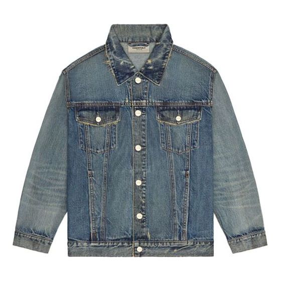 Яке Fear of God Essentials Light Denim Trucker Jacket Синьо | FOG-FW20-364, 0