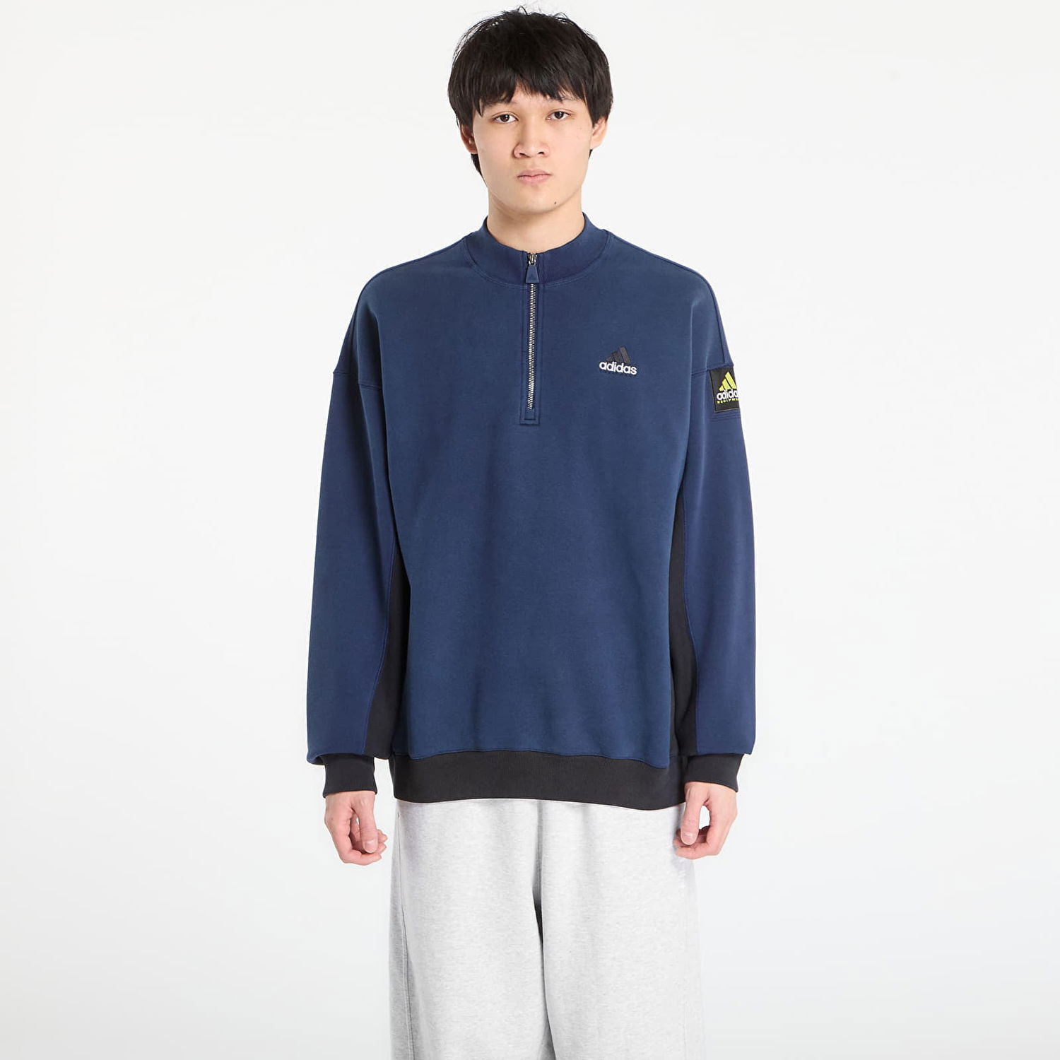Суитчър adidas Originals Equipment Hz Colorblock Half-Zip Mock Collar Sweatshirt Тъмно синьо | KE1351, 0