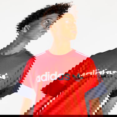 Тениска adidas Originals 3 Stripe Split Tee Червено | H31274, 2