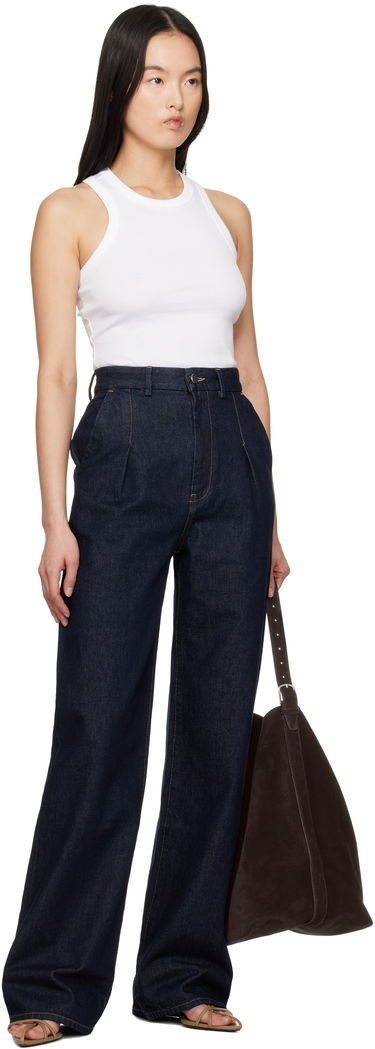 Дънки Loulou de Saison Loulou de Saison Attu Pleated Wide-Leg Jeans Синьо | ATTU, 3