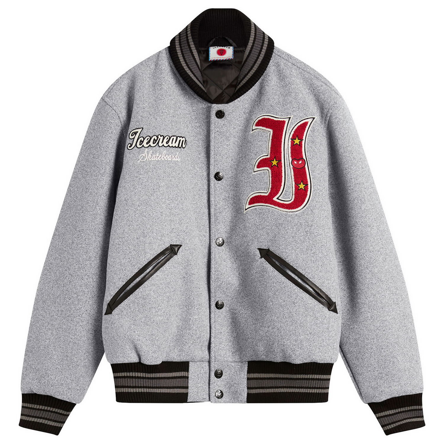 Яке BBC IceCream Mascot Varsity Jacket Сиво | IC25402-GRY, 0