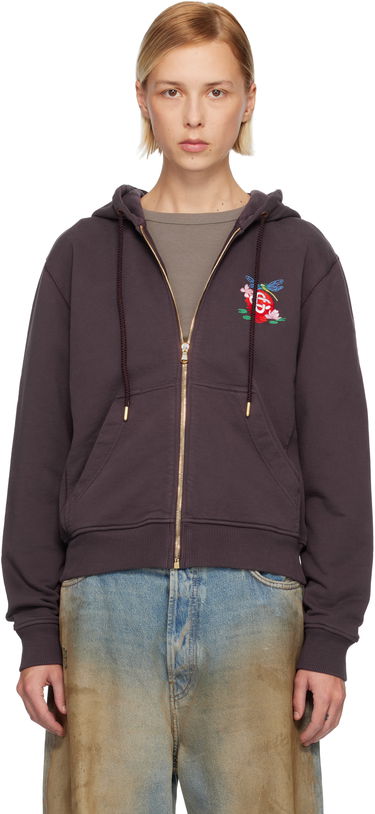 Суитчър Casablanca Dragonfly Floral Embroidered Full Zip Hoodie Кафяво | W-AW25-JTP-274-02, 0