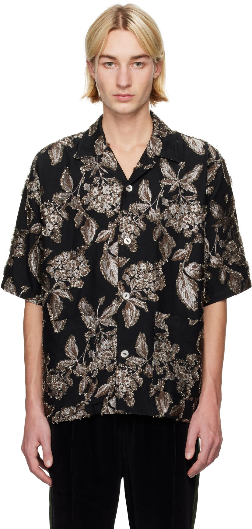 Риза Needles Floral Pattern Shirt Черно | PU228