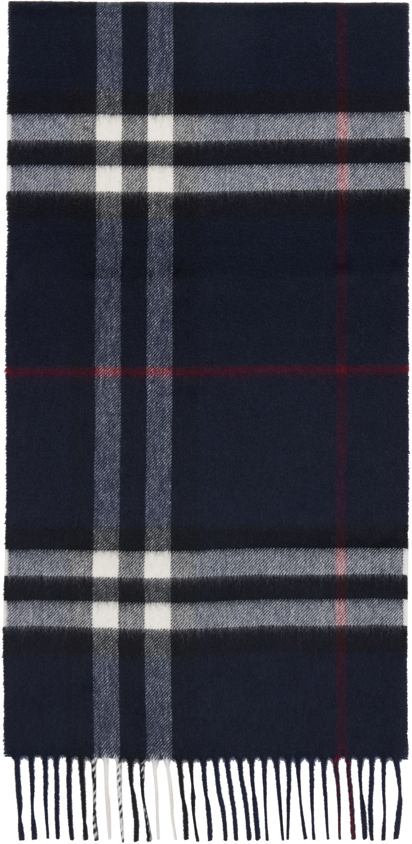 Шал Burberry Burberry Check Cashmere Scarf Тъмно синьо | 8112641