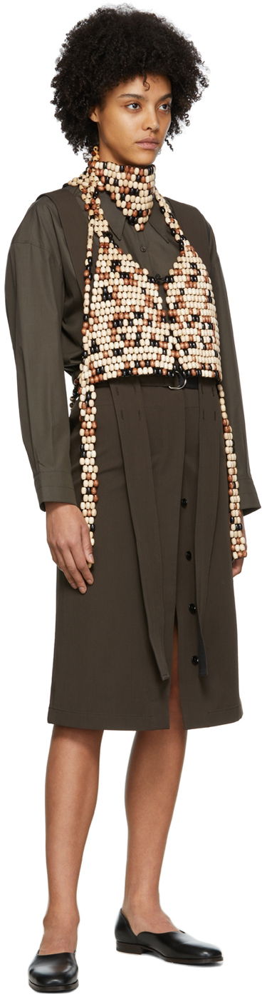 Жилетка LEMAIRE Lemaire Beaded Vest Кафяво | W 221 AC354 LO035, 3