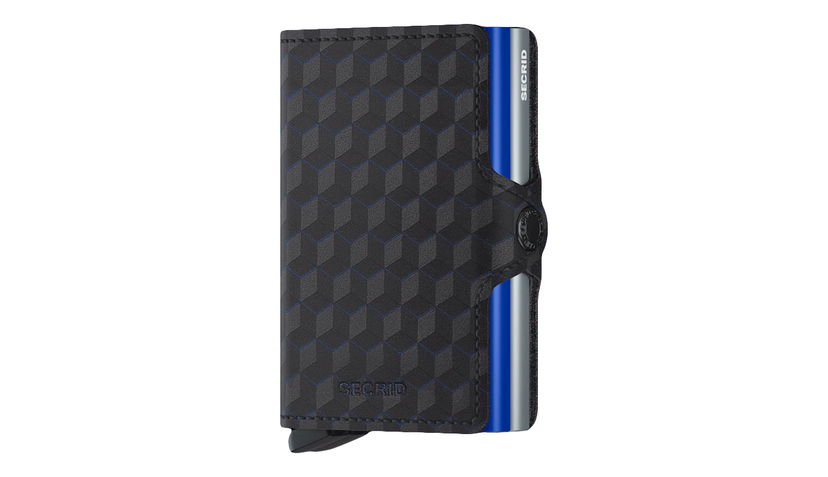 Портфейл Secrid Optical Patterned Wallet Черно | TOP-Titanium-Blue