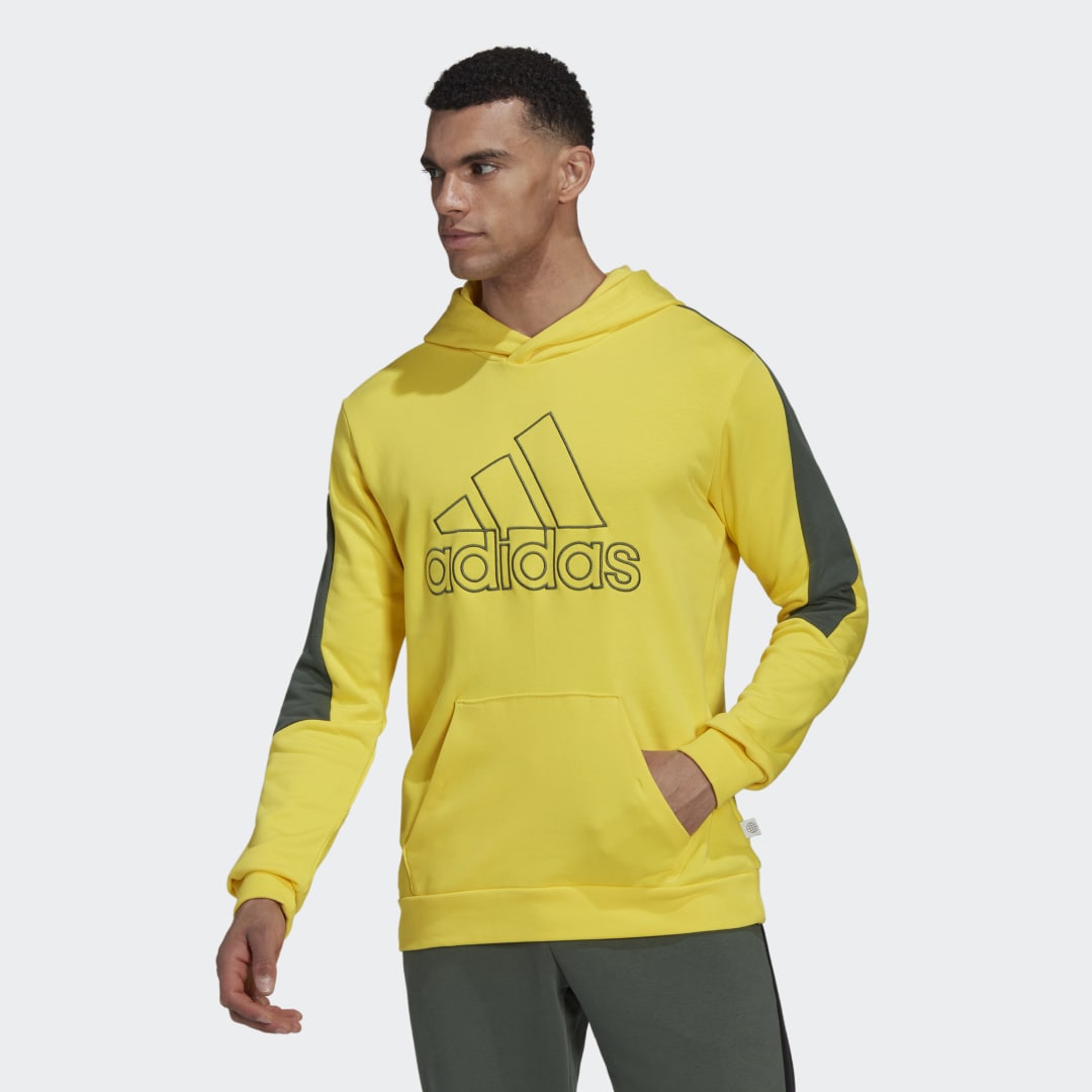 Суитчър adidas Performance Future Icons Embroidered Badge of Sport Hoodie Жълто | HK4541, 0