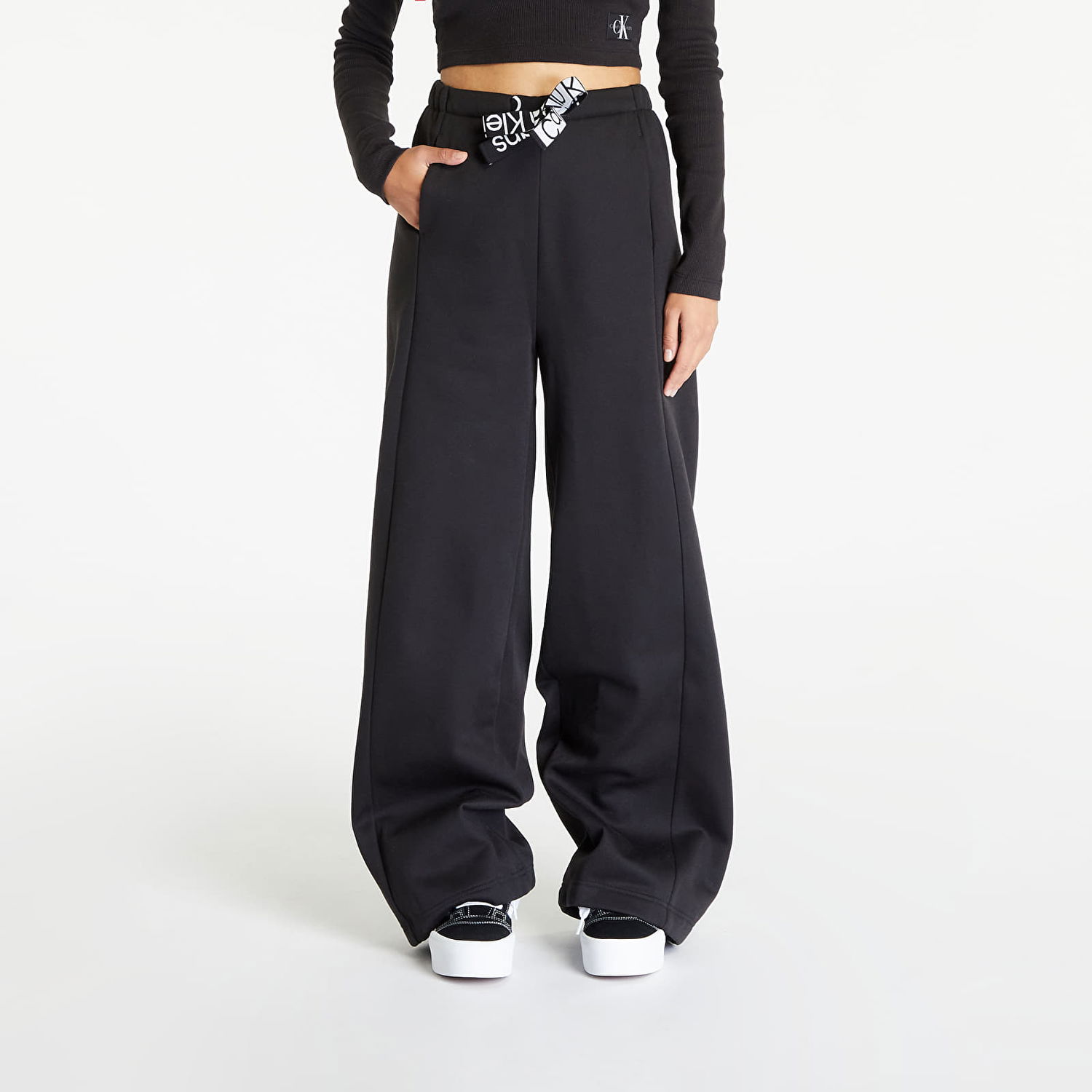 Спортни панталони CALVIN KLEIN Tape Wide Leg Jogger Sweatpants Черно | J20J221916 BEH, 0