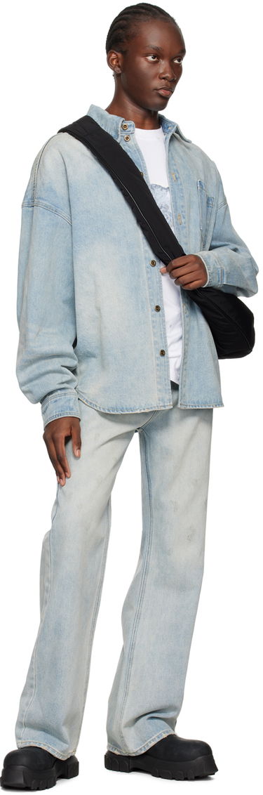 Риза We11done Washed Denim Shirt Синьо | WD-DB2-24-354-U-SK, 3
