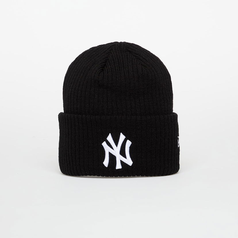 Шапка New Era Knit Medium MLB Wide Cuff Beanie New York Yankees Черно | 60691072