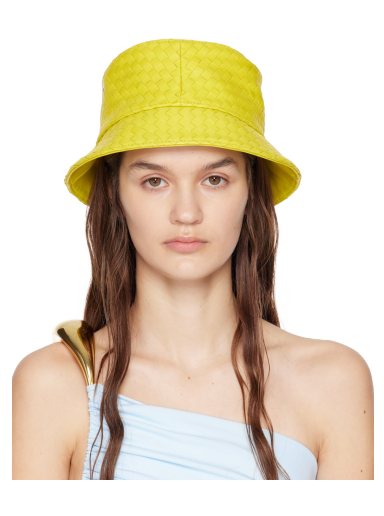 Шапка Bottega Veneta Intrecciato Bucket Hat Жълто | 734270 VZQO5